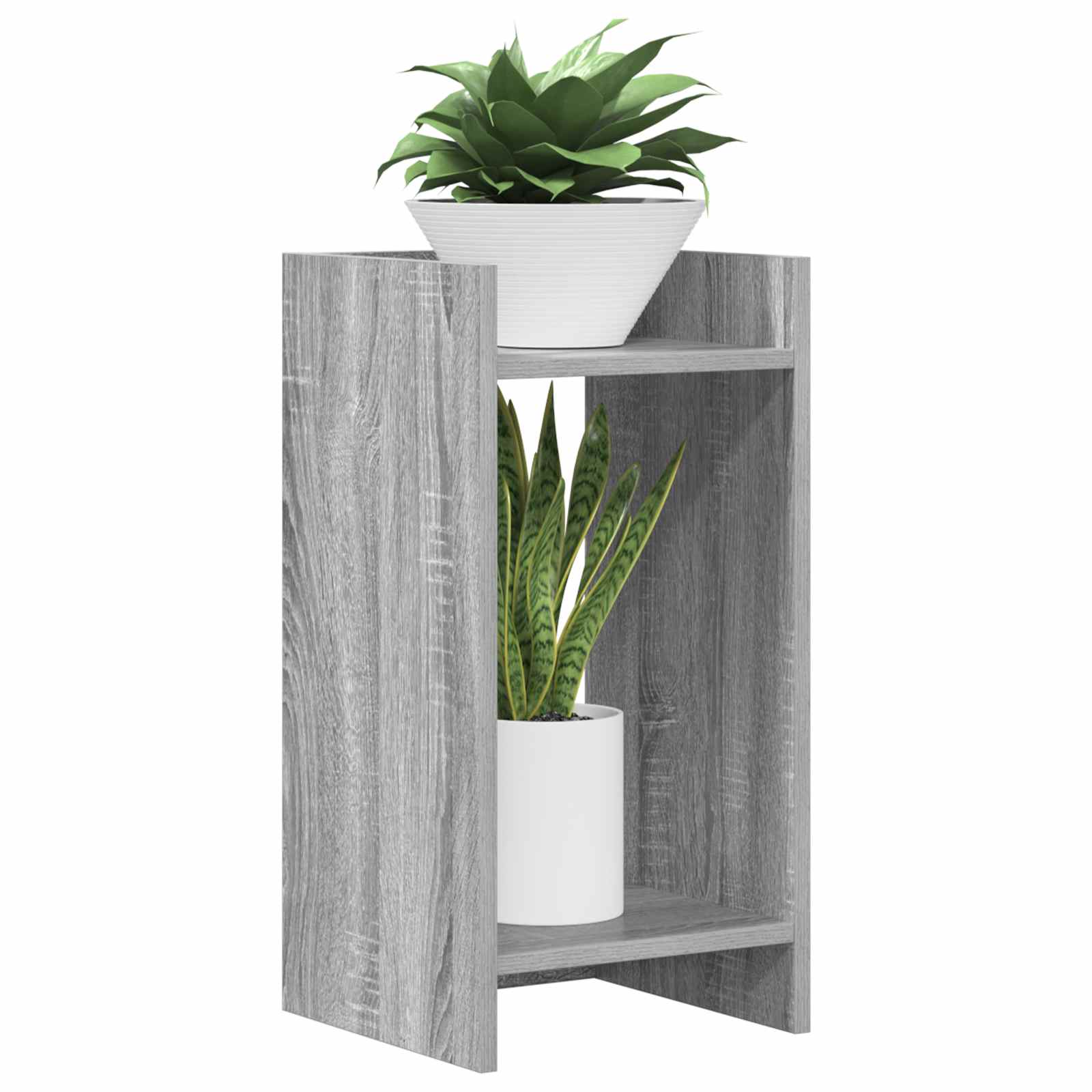 Βάση φυτών με ράφι 2 pcs Γκρι Σονομά 30 x 30 x 60 cm - Pakobazaar