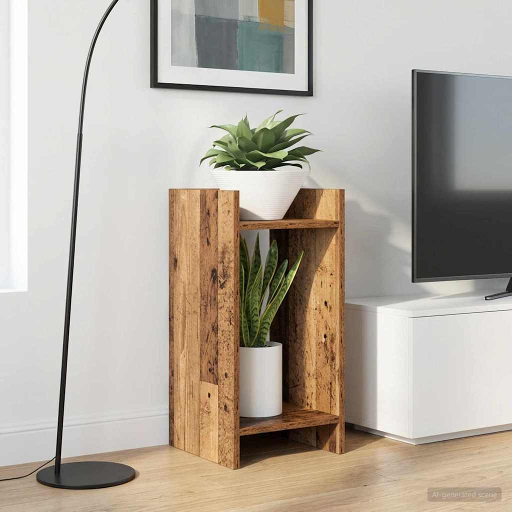 Βάση φυτών με ράφι 2 pcs Παλιό ξύλο 30 x 30 x 60 cm - Pakobazaar