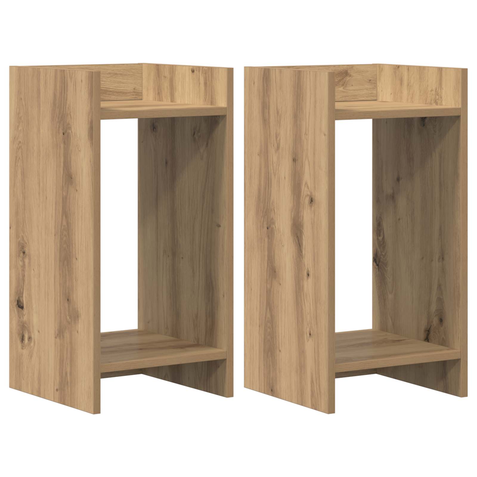 Βάση φυτών με ράφι 2 pcs Τεχνίτικη Δρυς 30 x 30 x 60 cm - Pakobazaar