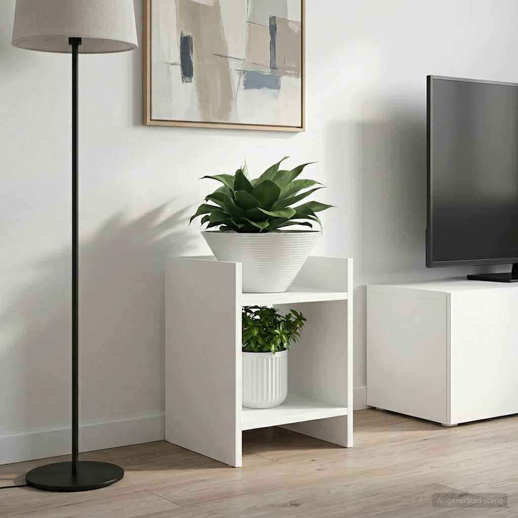 Βάση φυτών με ράφι 2 pcs Λευκός 30 x 30 x 40 cm - Pakobazaar