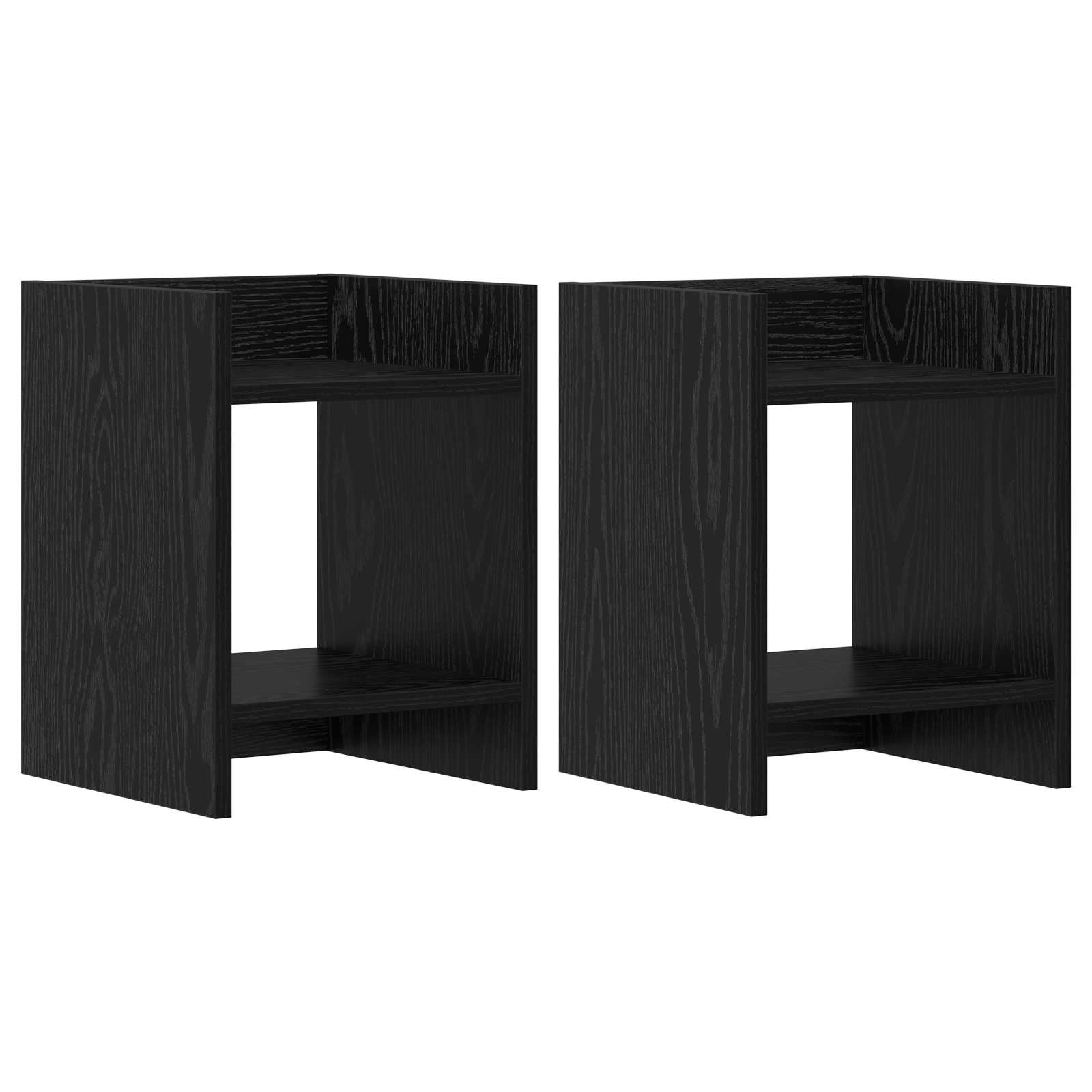 Βάση φυτών με ράφι 2 pcs Μαύρη Δρυς 30 x 30 x 40 cm - Pakobazaar