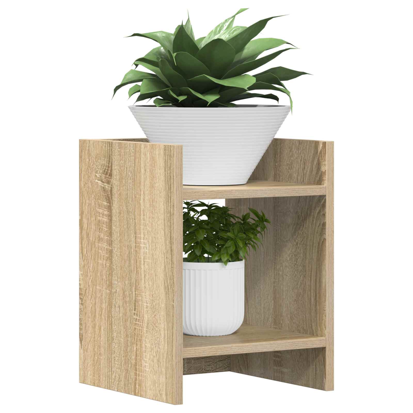 Βάση φυτών με ράφι 2 pcs Δρύς Sonoma 30 x 30 x 40 cm - Pakobazaar