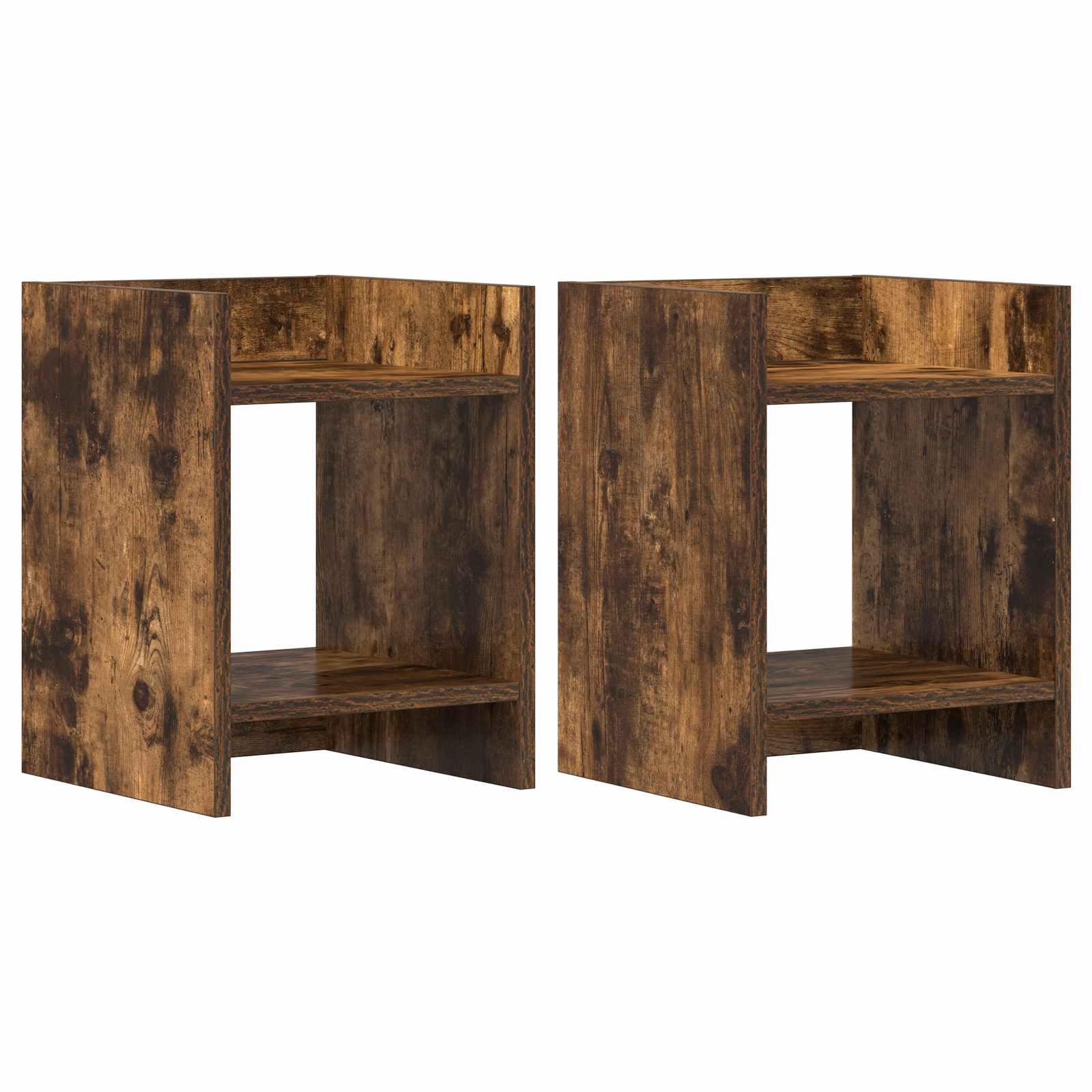 Βάση φυτών με ράφι 2 pcs Καπνιστή Δρυς 30 x 30 x 40 cm - Pakobazaar