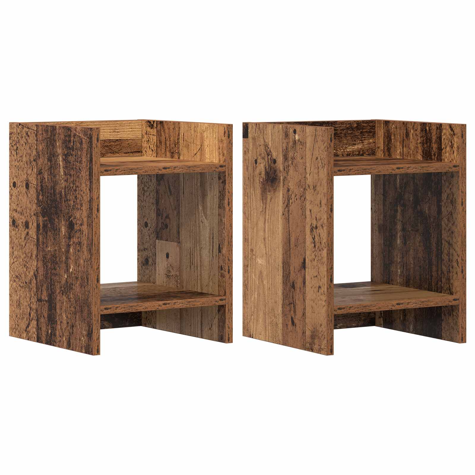 Βάση φυτών με ράφι 2 pcs Παλιό ξύλο 30 x 30 x 40 cm - Pakobazaar