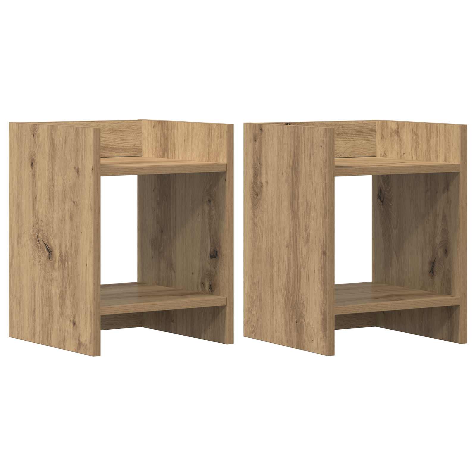 Βάση φυτών με ράφι 2 pcs Τεχνίτικη Δρυς 30 x 30 x 40 cm - Pakobazaar