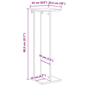 Βάση φυτών Καπνιστή Δρυς 25 x 25,5 x 80,5 εκ. - Pakobazaar