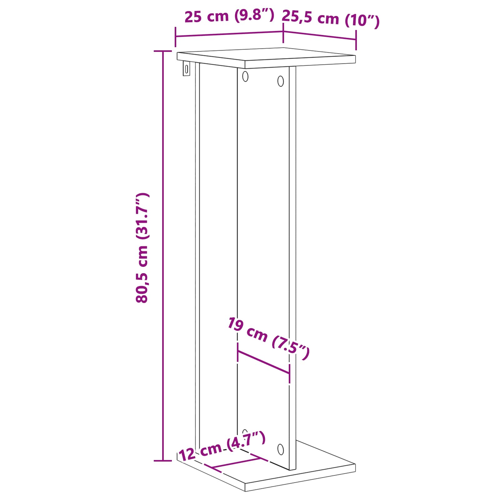 Βάση φυτών 2 pcs Παλιό ξύλο 25 x 25,5 x 80,5 εκ. - Pakobazaar