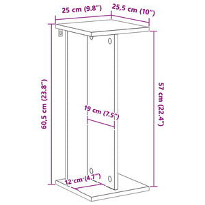 Βάση φυτών 2 pcs Παλιό ξύλο 25 x 25,5 x 60,5 εκ. - Pakobazaar