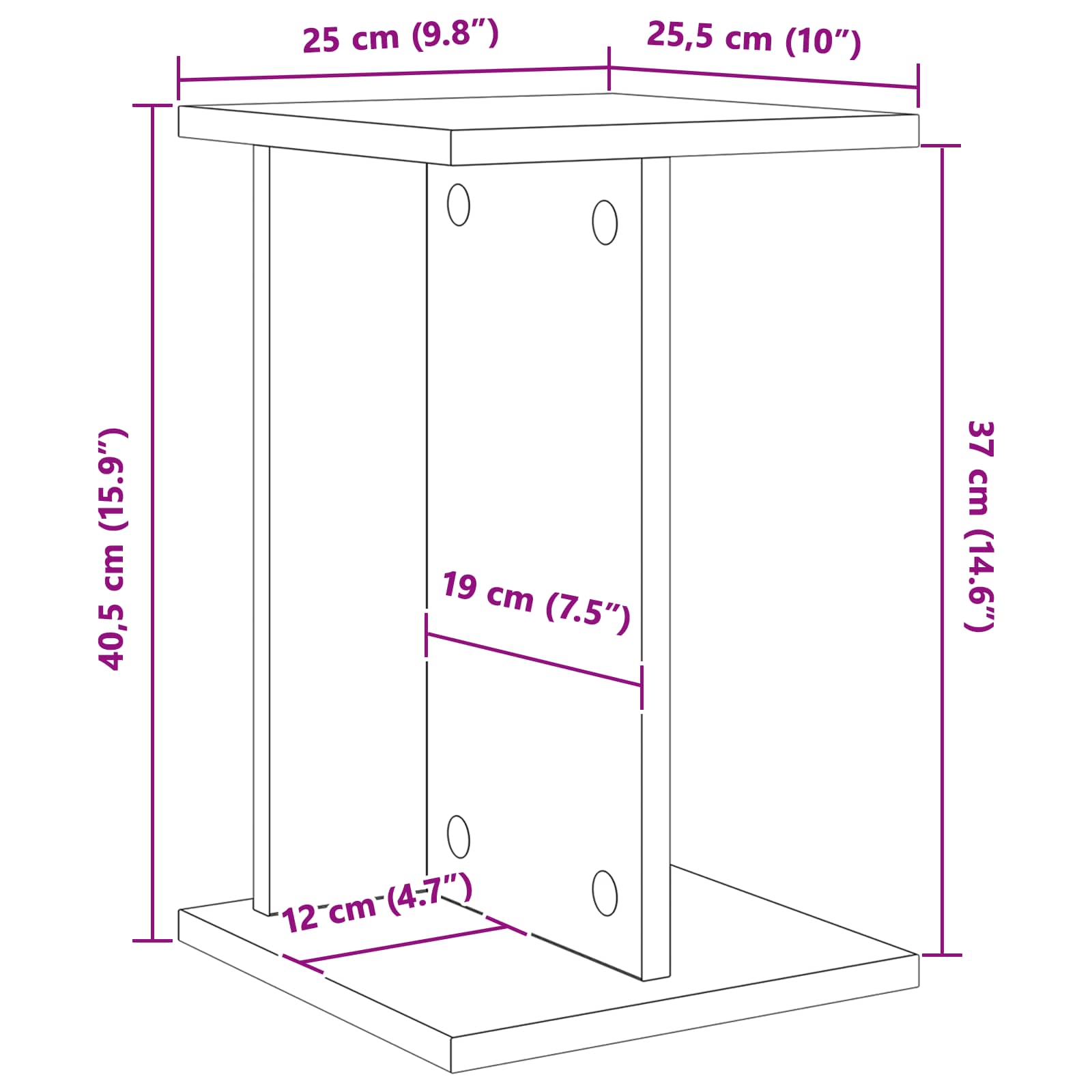 Βάση φυτών 2 pcs Λευκός 25 x 25,5 x 40,5 εκ. - Pakobazaar