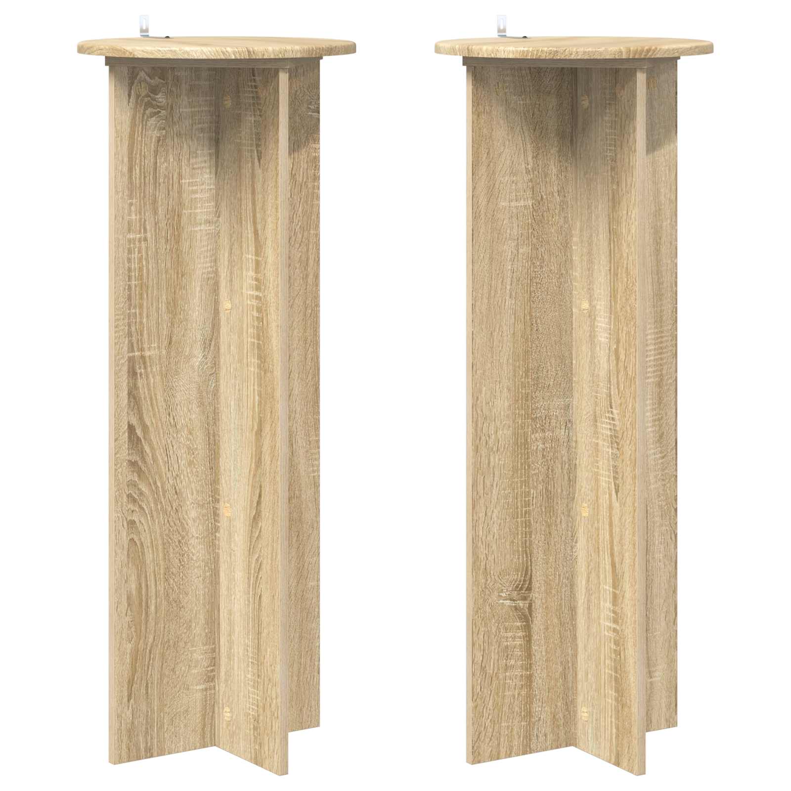 Βάση φυτών 2 pcs Sonoma Δρυς Ø40 x 100 εκ. Επεξεργασμένο Ξύλο - Pakobazaar