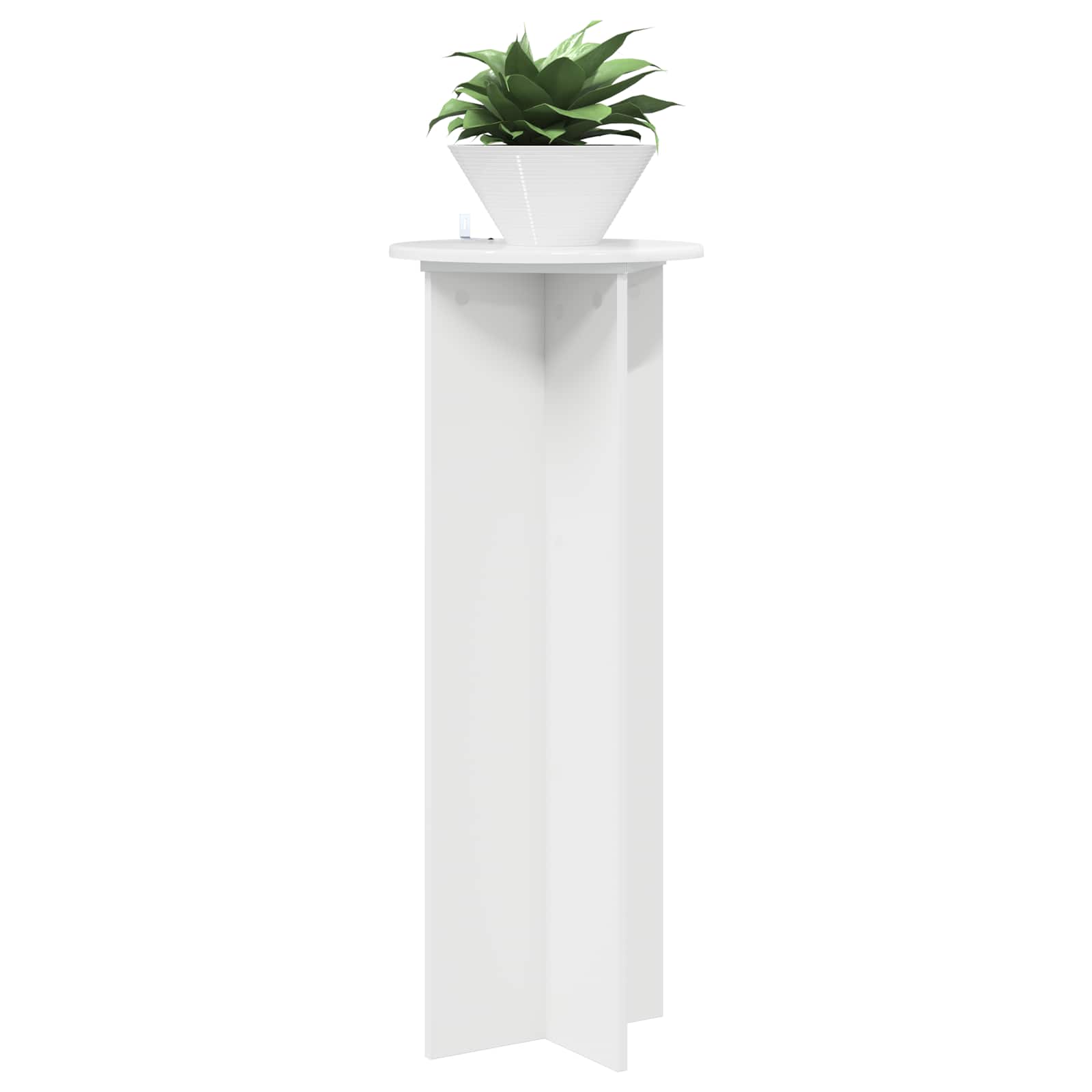 Βάση φυτών 2 pcs Γυαλιστερό Λευκό Ø40 x 100 εκ. - Pakobazaar