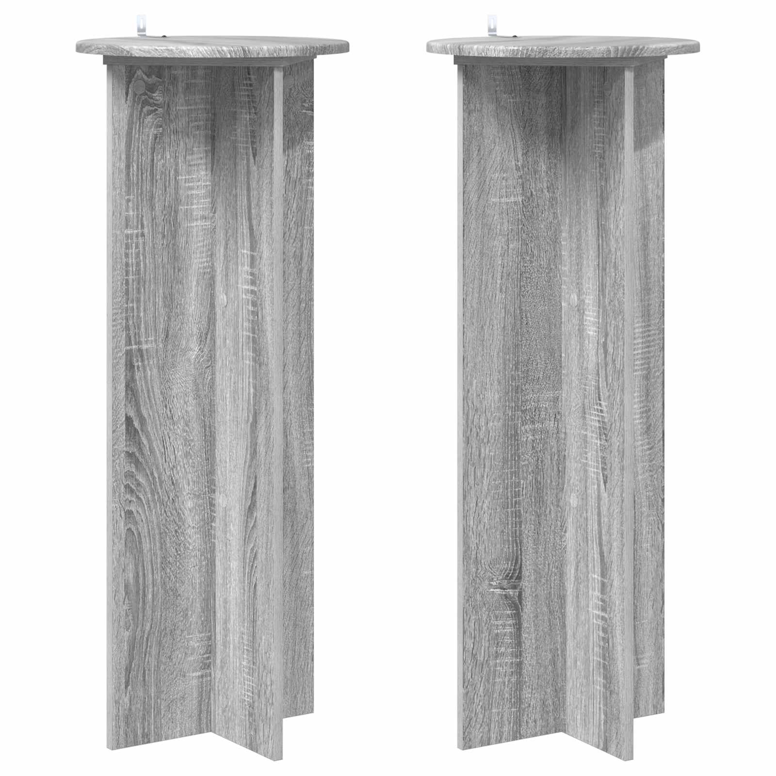 Βάση φυτών 2 pcs Γκρι Sonoma Ø40 x 100 εκ. Επεξεργασμένο Ξύλο - Pakobazaar