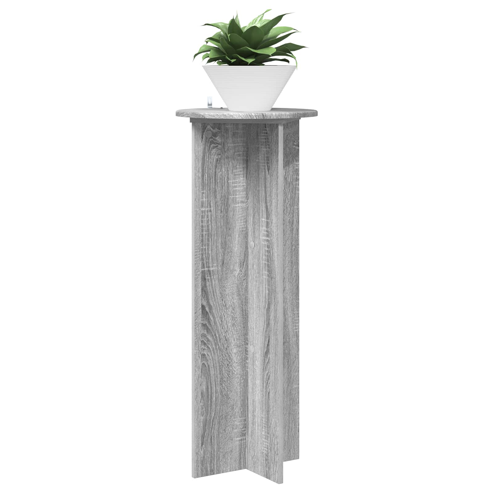 Βάση φυτών 2 pcs Γκρι Sonoma Ø40 x 100 εκ. Επεξεργασμένο Ξύλο - Pakobazaar