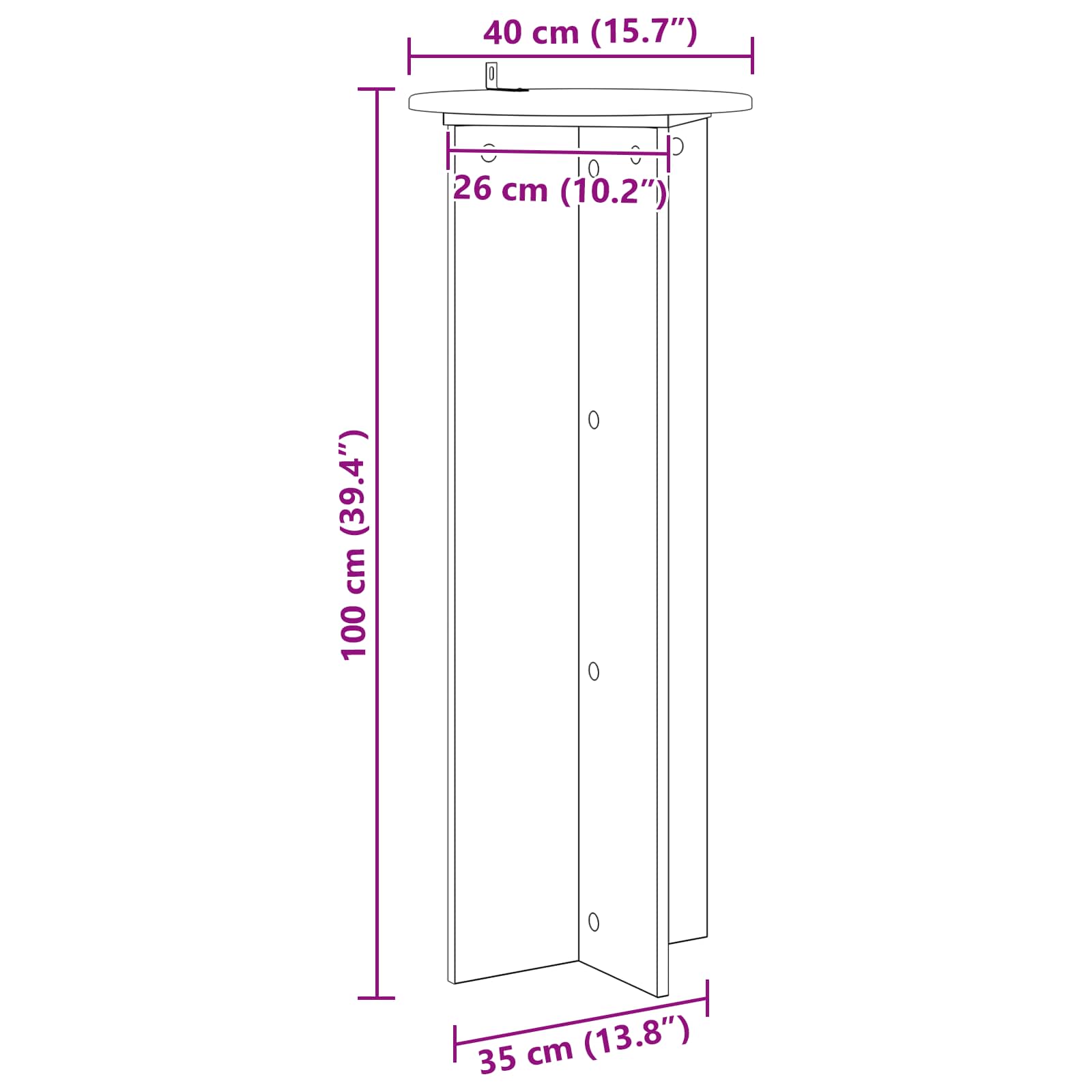 Βάση φυτών 2 pcs Γκρι Sonoma Ø40 x 100 εκ. Επεξεργασμένο Ξύλο - Pakobazaar