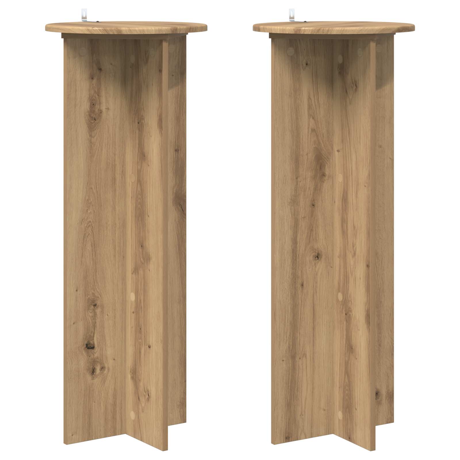 Βάση φυτών 2 pcs Artisan Δρυς Ø40 x 100 εκ. Επεξεργασμένο Ξύλο - Pakobazaar