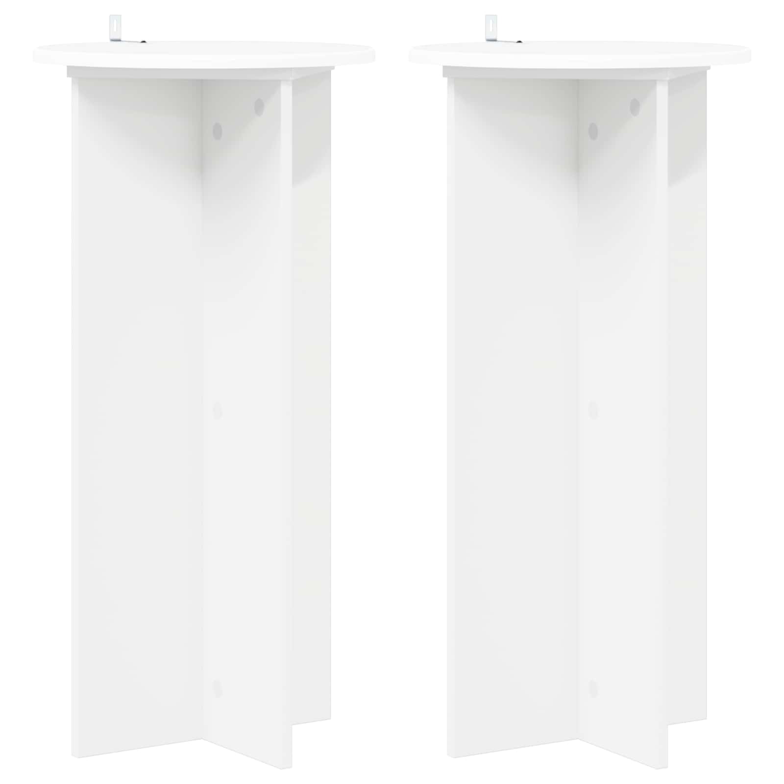 Βάση φυτών 2 pcs Λευκό Ø40 x 80 εκ. Επεξεργασμένο Ξύλο - Pakobazaar