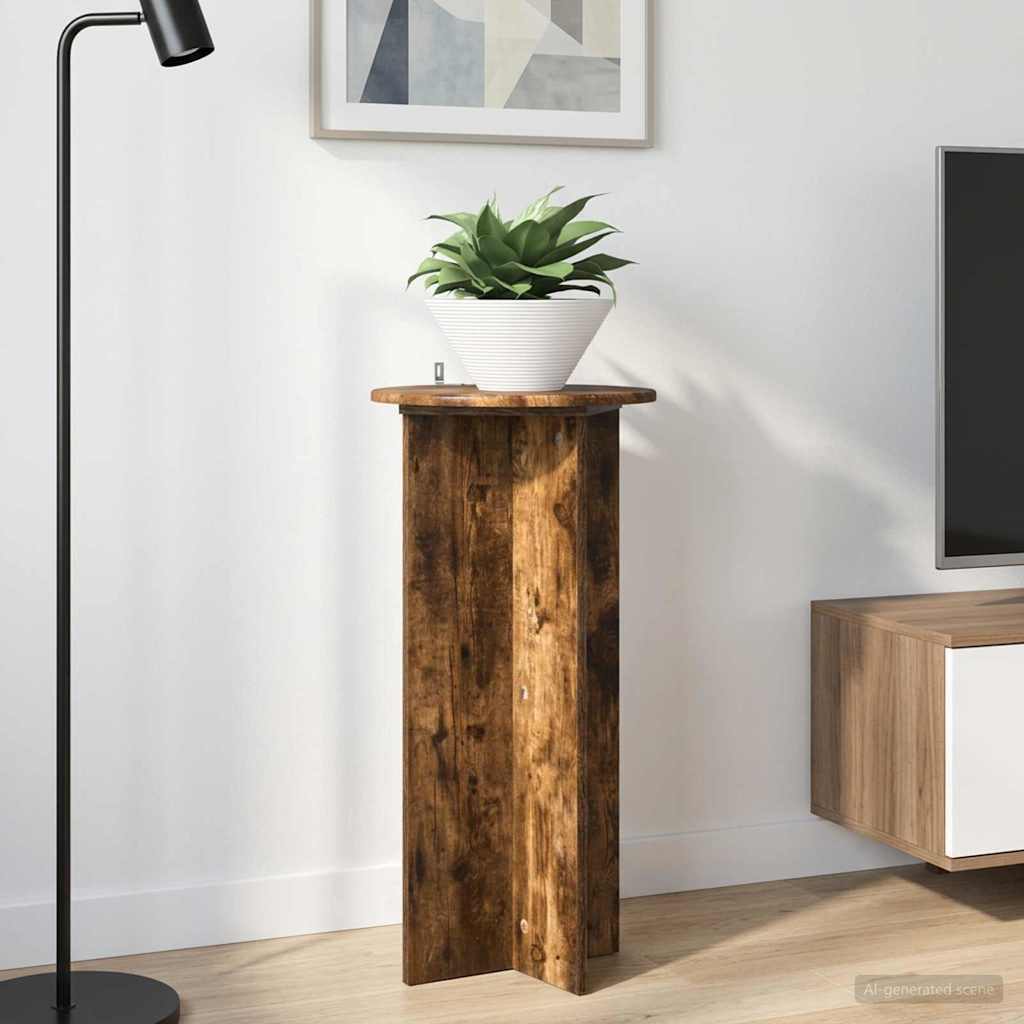 Βάση φυτών 2 pcs Καπνισμένο Ξύλο Δρυός 40 x 40 x 80 cm - Pakobazaar
