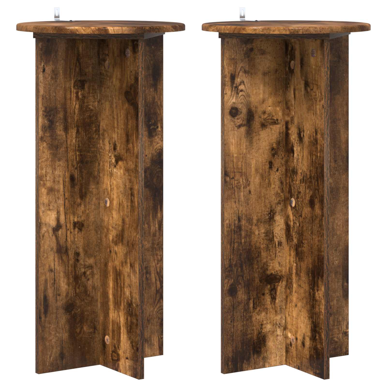 Βάση φυτών 2 pcs Καπνισμένο Ξύλο Δρυός 40 x 40 x 80 cm - Pakobazaar