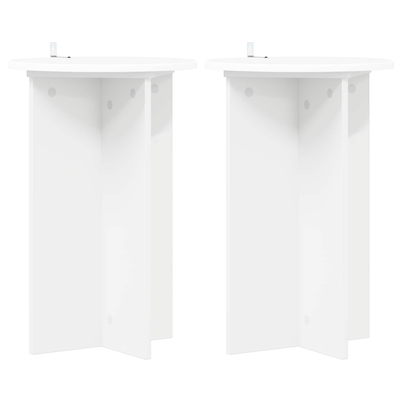 Βάση φυτών 2 pcs Λευκό Ø40 x 60 εκ. Επεξεργασμένο Ξύλο - Pakobazaar