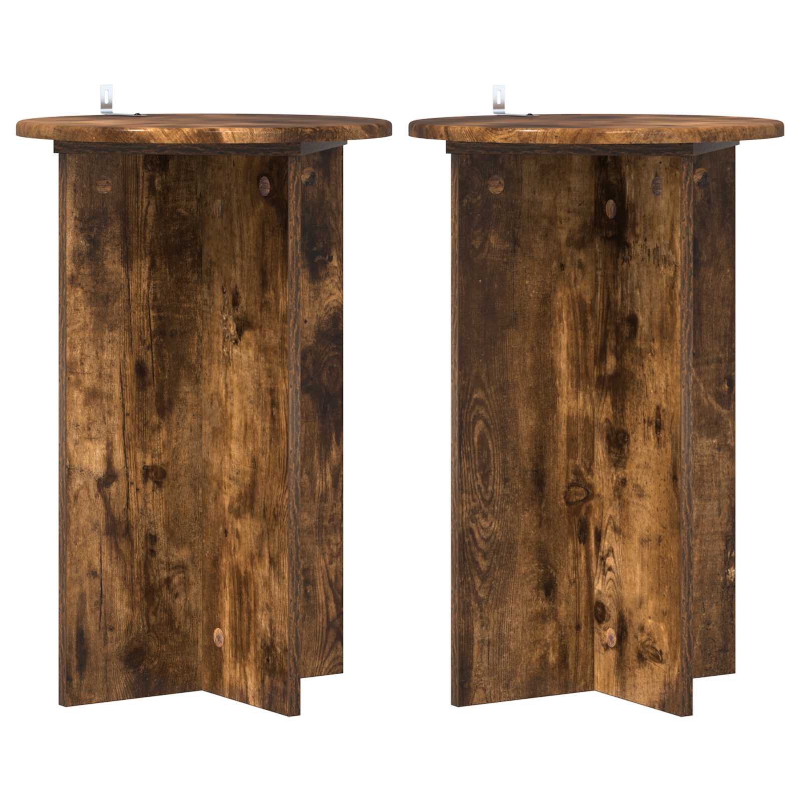 Βάση φυτών 2 pcs Καπνισμένο Ξύλο Δρυός Ø40 x 60 εκ. - Pakobazaar