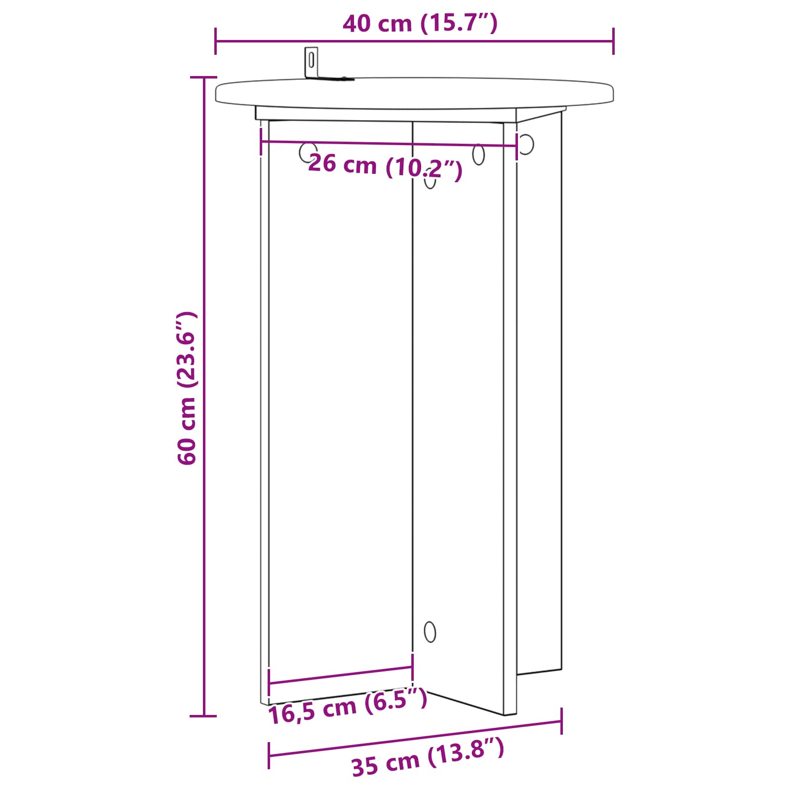 Βάση φυτών 2 pcs Καπνισμένο Ξύλο Δρυός Ø40 x 60 εκ. - Pakobazaar