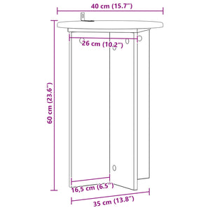 Βάση φυτών 2 pcs Καπνισμένο Ξύλο Δρυός Ø40 x 60 εκ. - Pakobazaar