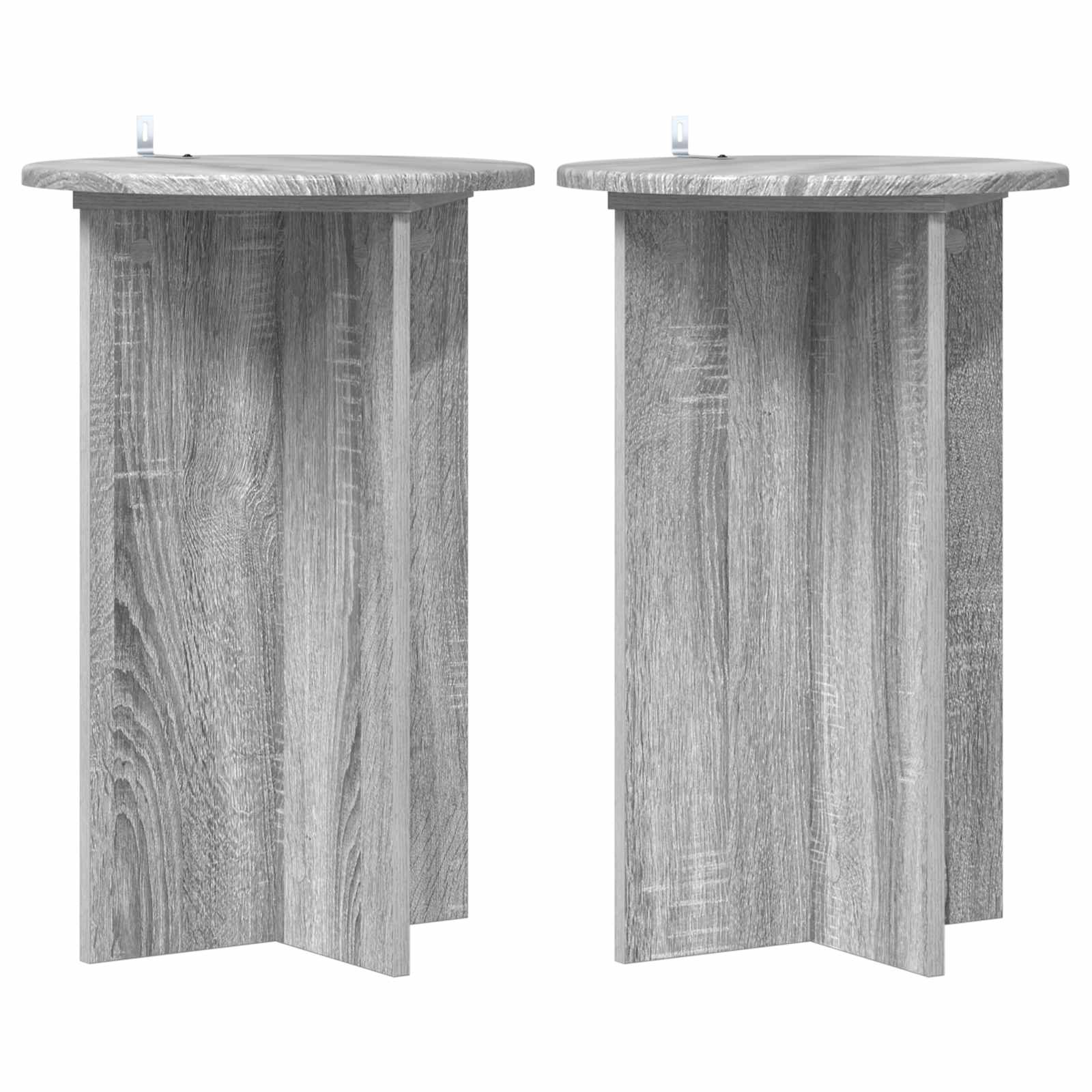 Βάση φυτών 2 pcs Γκρι Sonoma Ø40 x 60 εκ. Επεξεργασμένο Ξύλο - Pakobazaar