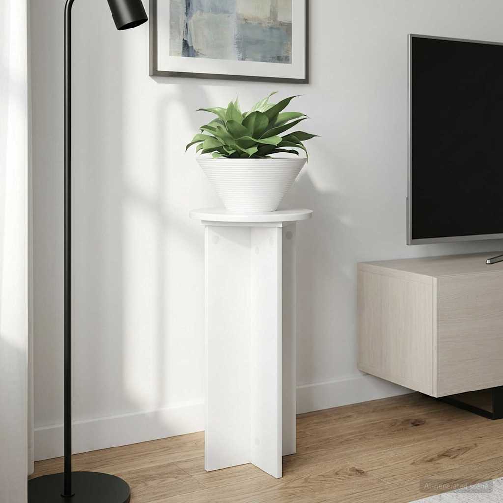 Βάση φυτών 2 pcs Γυαλιστερό Λευκό 29,5 x 29,5 x 60 εκ. - Pakobazaar