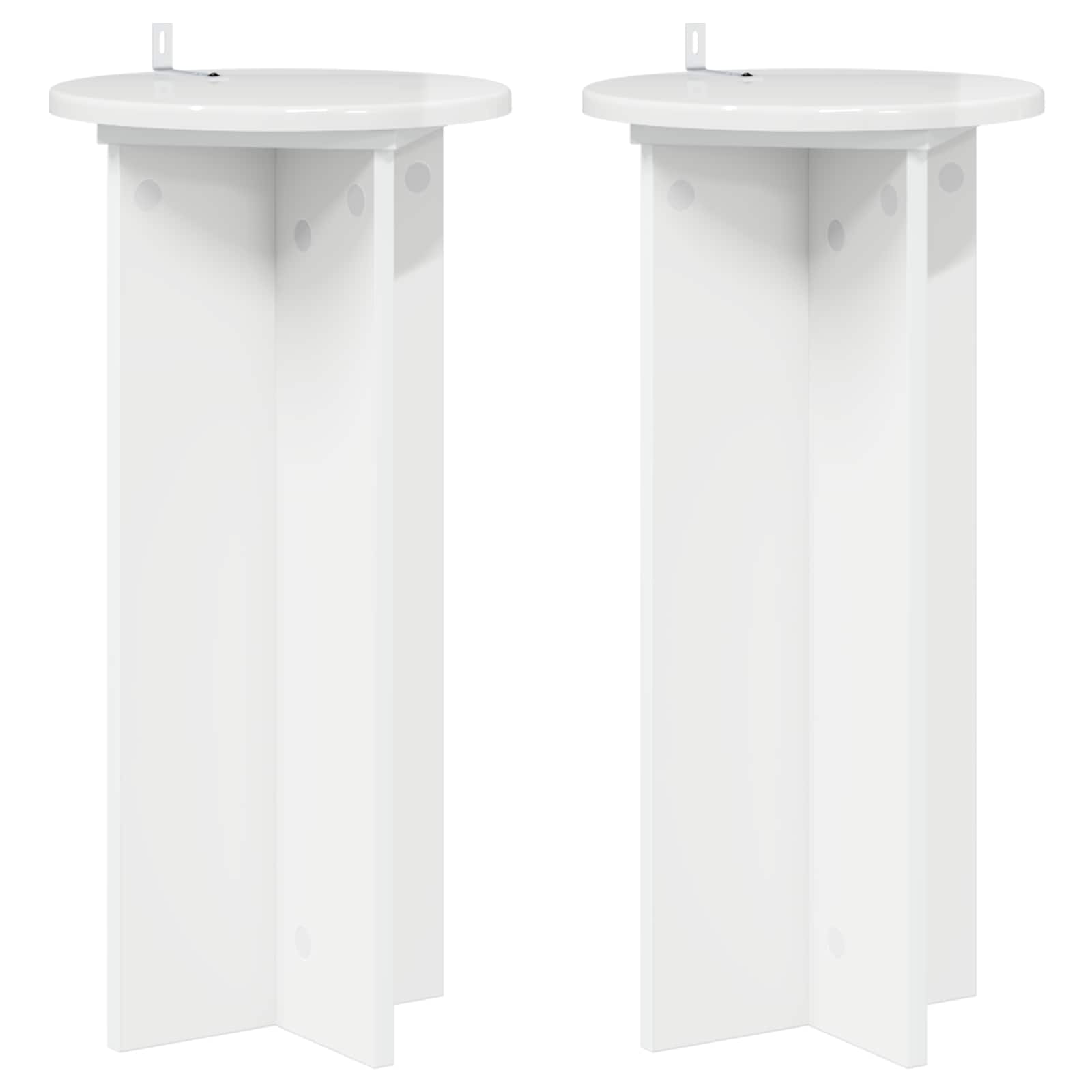 Βάση φυτών 2 pcs Γυαλιστερό Λευκό 29,5 x 29,5 x 60 εκ. - Pakobazaar