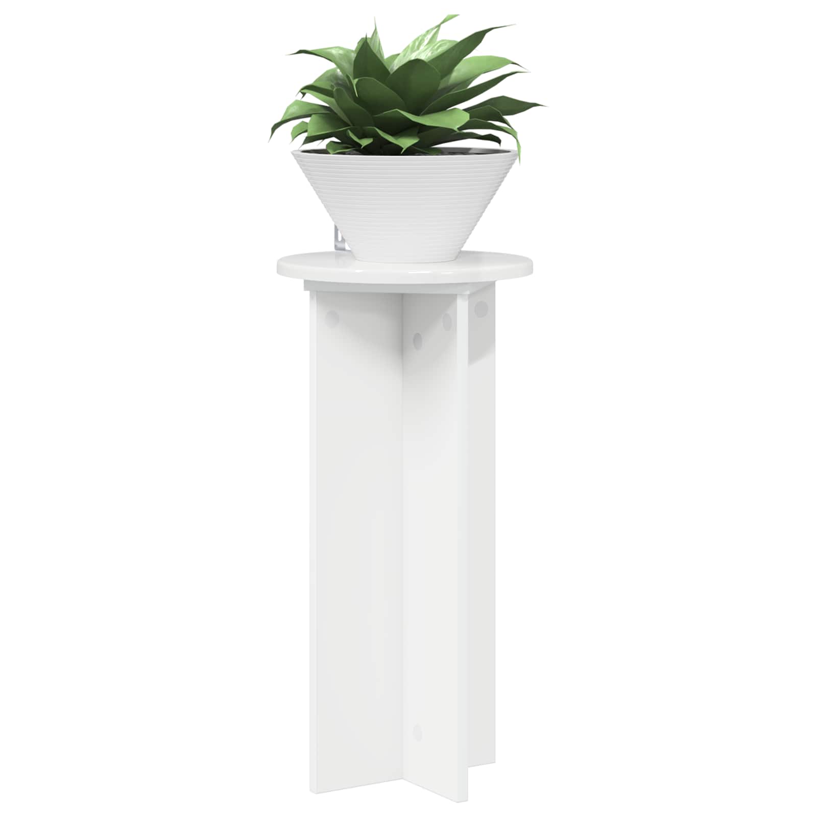 Βάση φυτών 2 pcs Γυαλιστερό Λευκό 29,5 x 29,5 x 60 εκ. - Pakobazaar