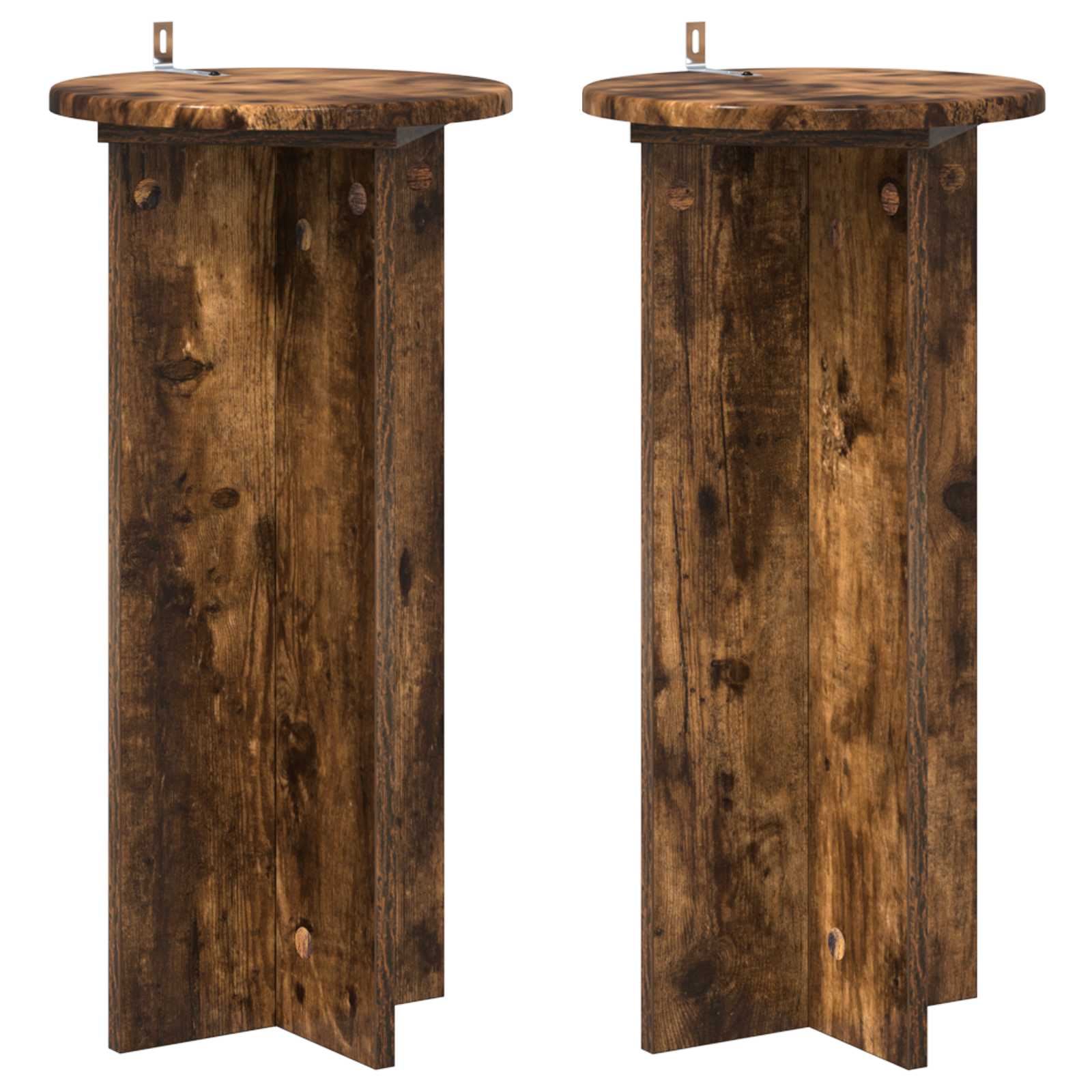 Βάση φυτών 2 pcs Καπνισμένο Ξύλο Δρυός 29,5 x 29,5 x 60 εκ. - Pakobazaar