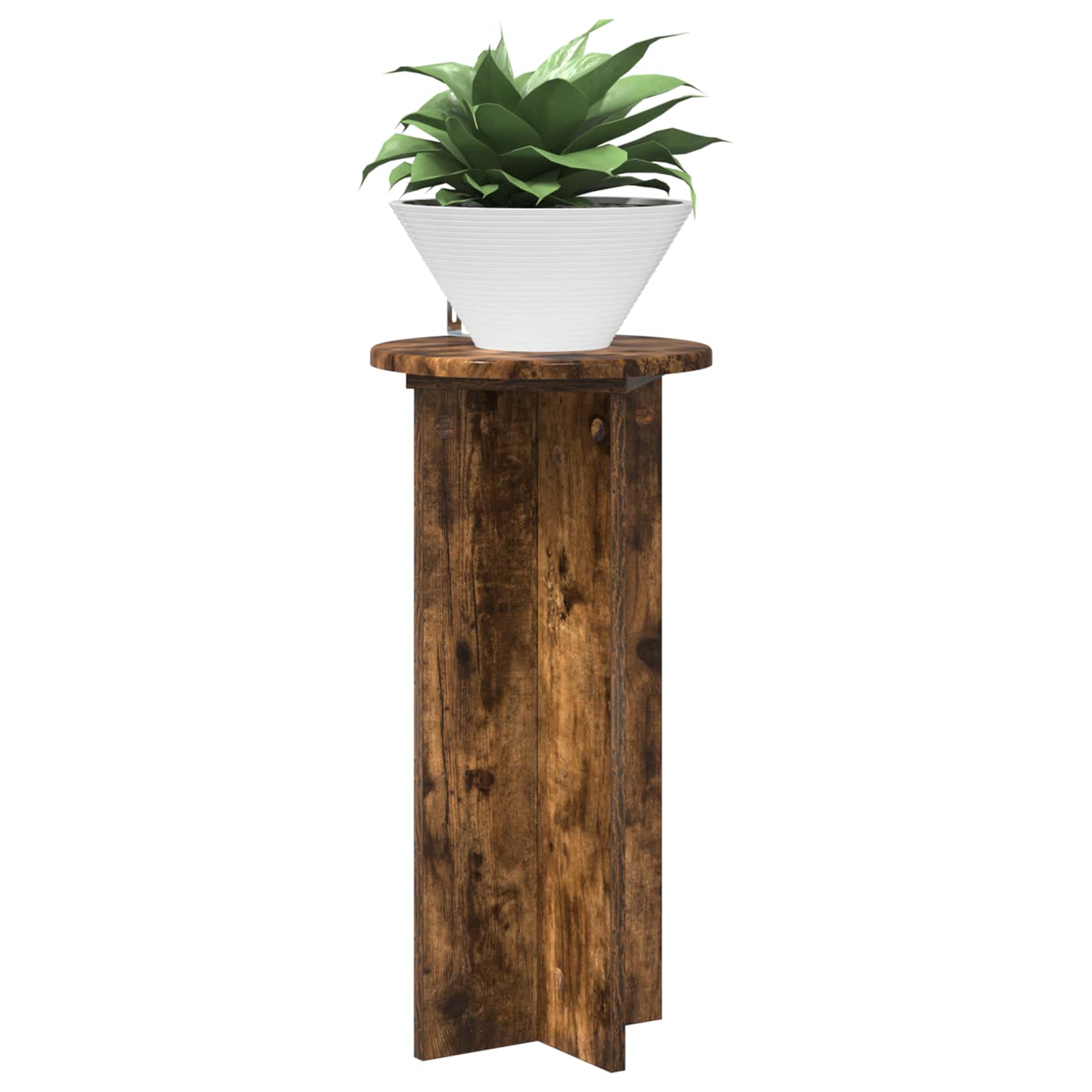 Βάση φυτών 2 pcs Καπνισμένο Ξύλο Δρυός 29,5 x 29,5 x 60 εκ. - Pakobazaar