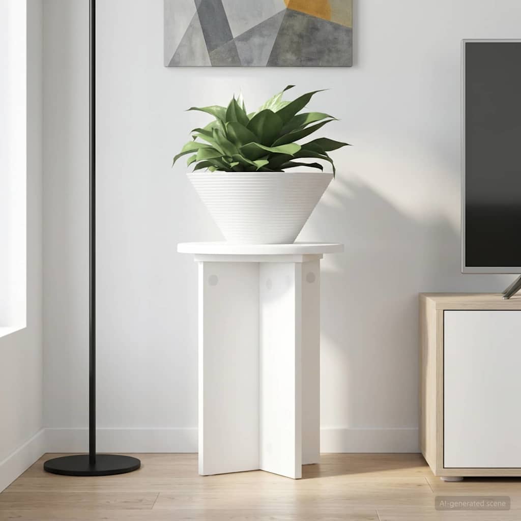 Βάση φυτών 2 pcs Λευκό Ø29,5 x 40 εκ. Επεξεργασμένο Ξύλο - Pakobazaar