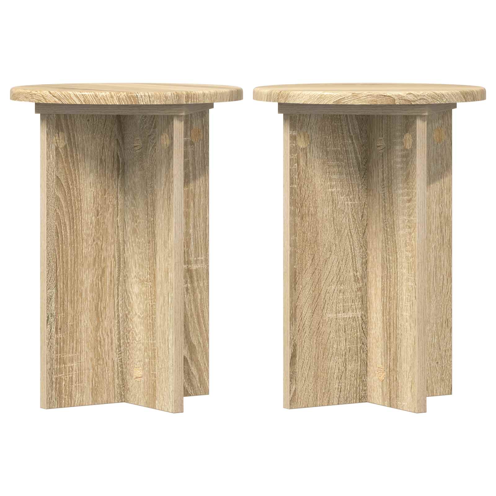 Βάση φυτών 2 pcs Sonoma Δρυς Ø29,5 x 40 εκ. Επεξεργασμένο Ξύλο - Pakobazaar