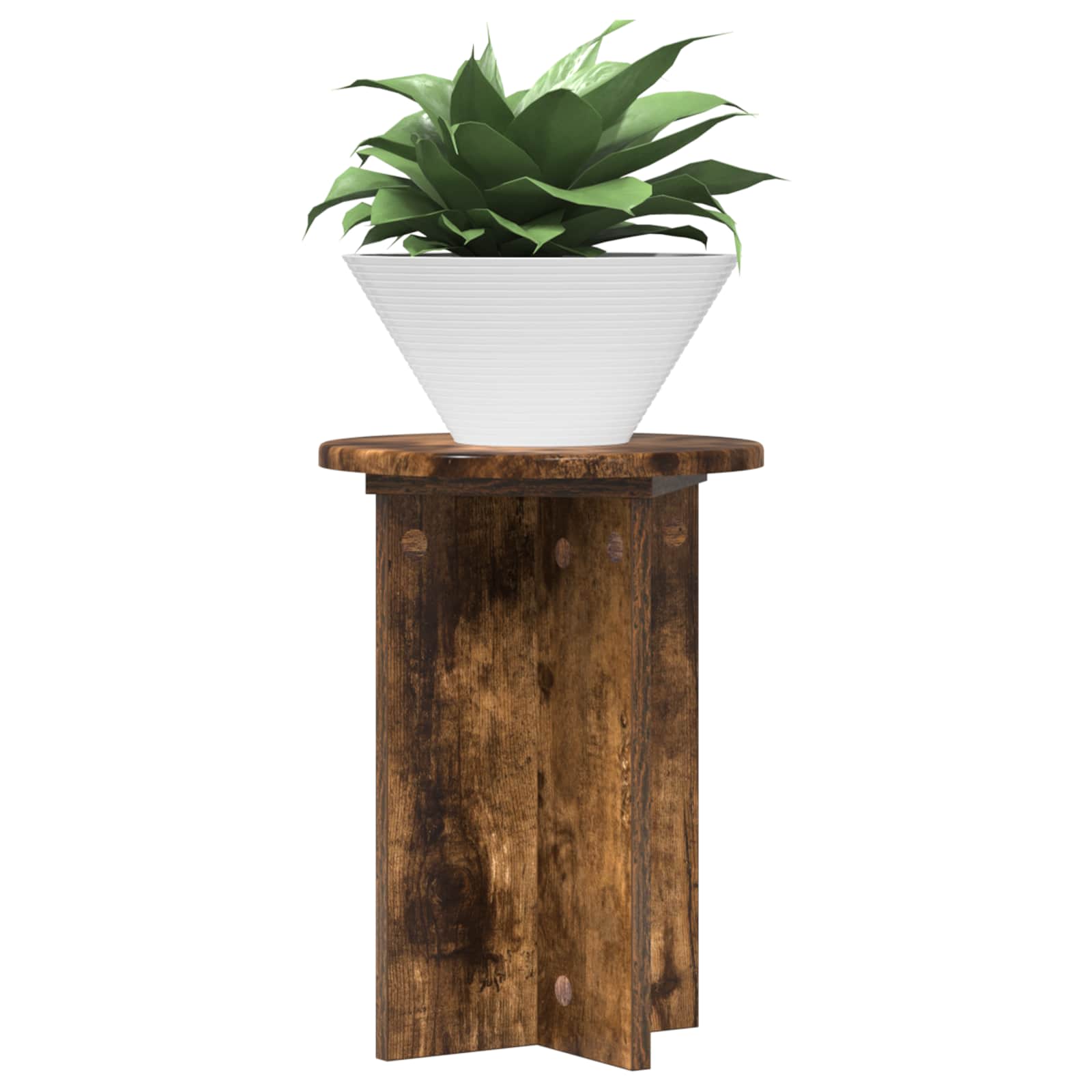 Βάση φυτών 2 pcs Καπνισμένο Ξύλο Δρυός Ø29,5 x 40 εκ. - Pakobazaar