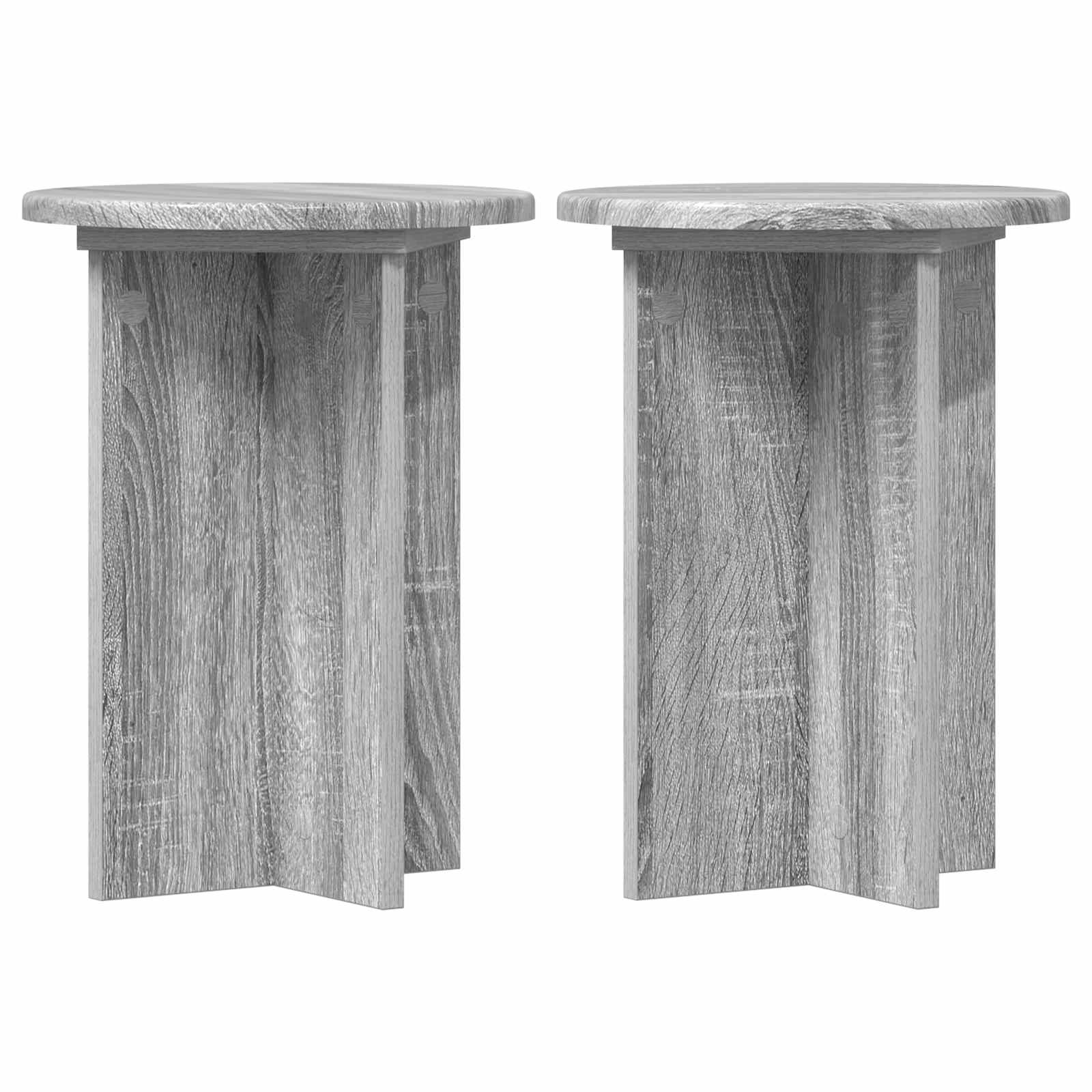Βάση φυτών 2 pcs Γκρι Sonoma Ø29,5 x 40 εκ. Επεξεργασμένο Ξύλο - Pakobazaar