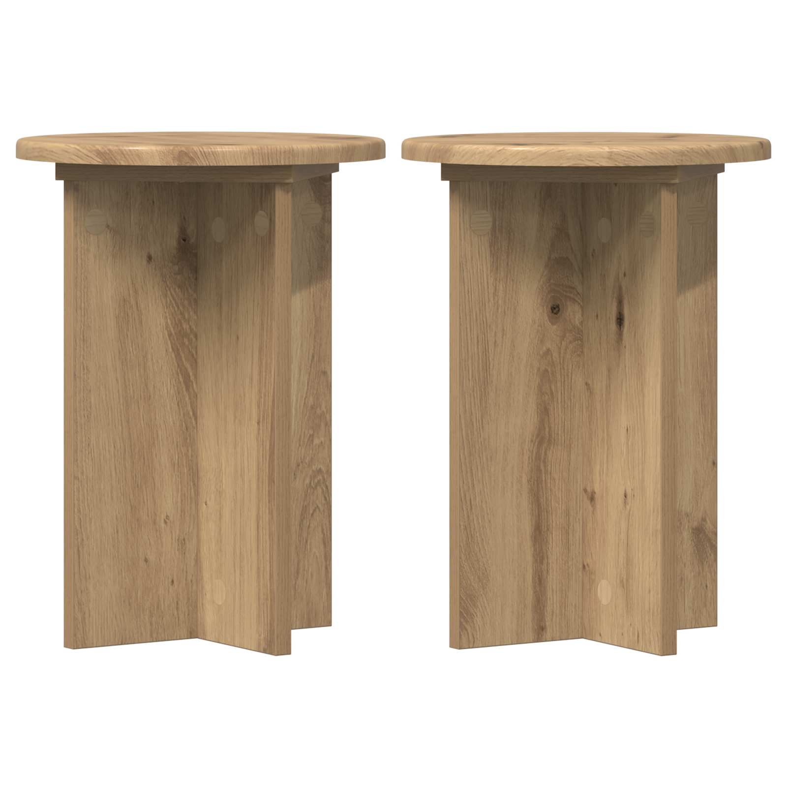 Βάση φυτών 2 pcs Artisan Δρυς Ø29,5 x 40 εκ. Επεξεργασμένο Ξύλο - Pakobazaar