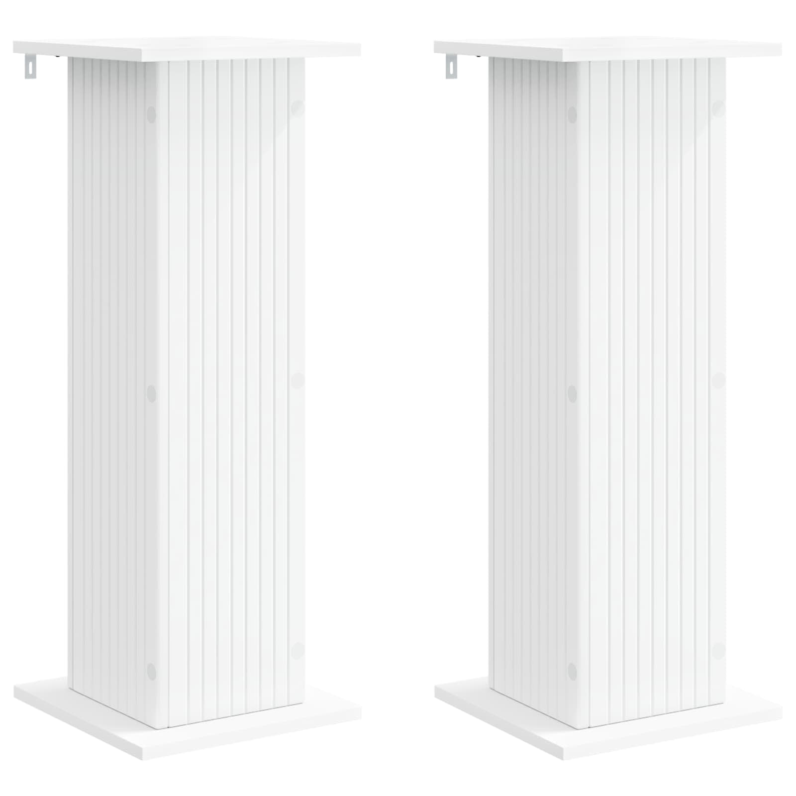 Βάση φυτών 2 pcs Λευκό 30,5 x 30 x 80,5 εκ Επεξεργασμένο Ξύλο - Pakobazaar