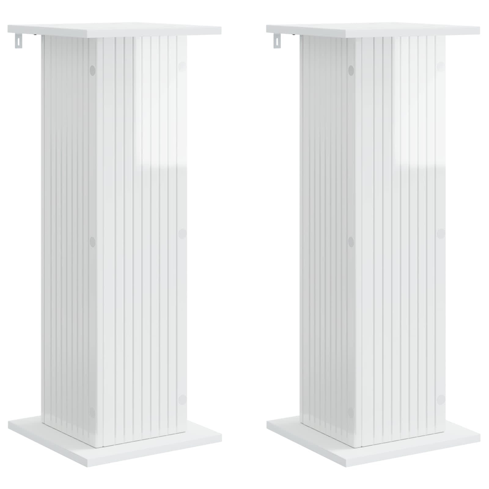 Βάση φυτών 2 pcs Γυαλιστερό Λευκό 30,5 x 30 x 80,5 εκ - Pakobazaar