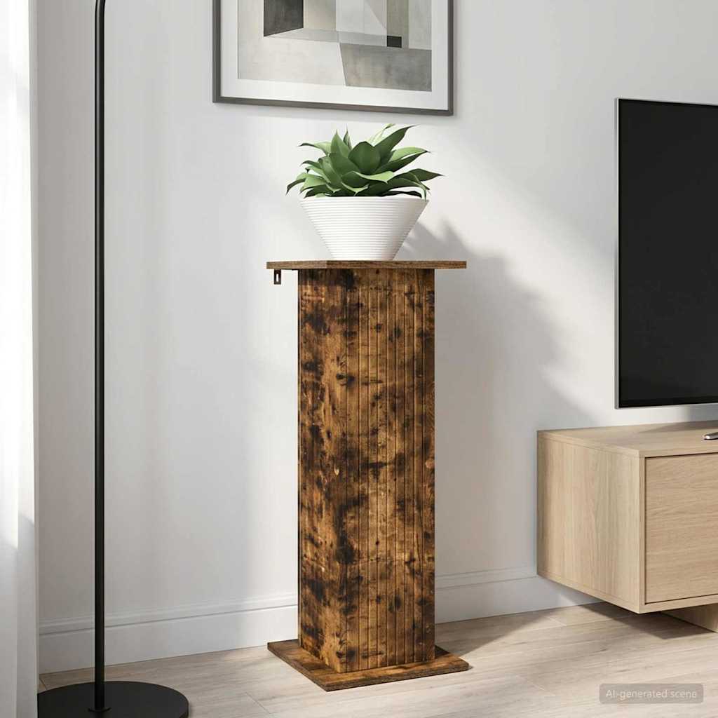 Βάση φυτών 2 pcs Καπνισμένο Ξύλο Δρυός 30,5 x 30 x 80,5 εκ - Pakobazaar