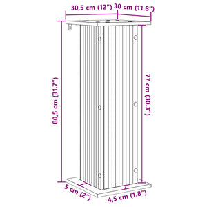 Βάση φυτών Παλαιωμένο ξύλο 30,5 x 30 x 80,5 εκ - Pakobazaar