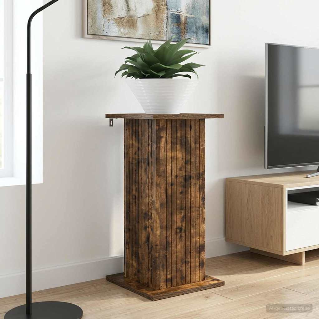 Βάση φυτών 2 pcs Καπνισμένο Ξύλο Δρυός 30,5 x 30 x 60,5 εκ - Pakobazaar