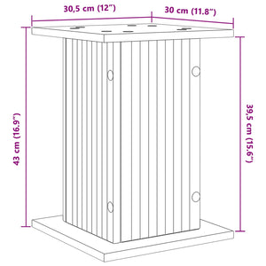 Βάση φυτών 2 pcs Μαύρο 30,5 x 30 x 43 εκ Επεξεργασμένο Ξύλο - Pakobazaar