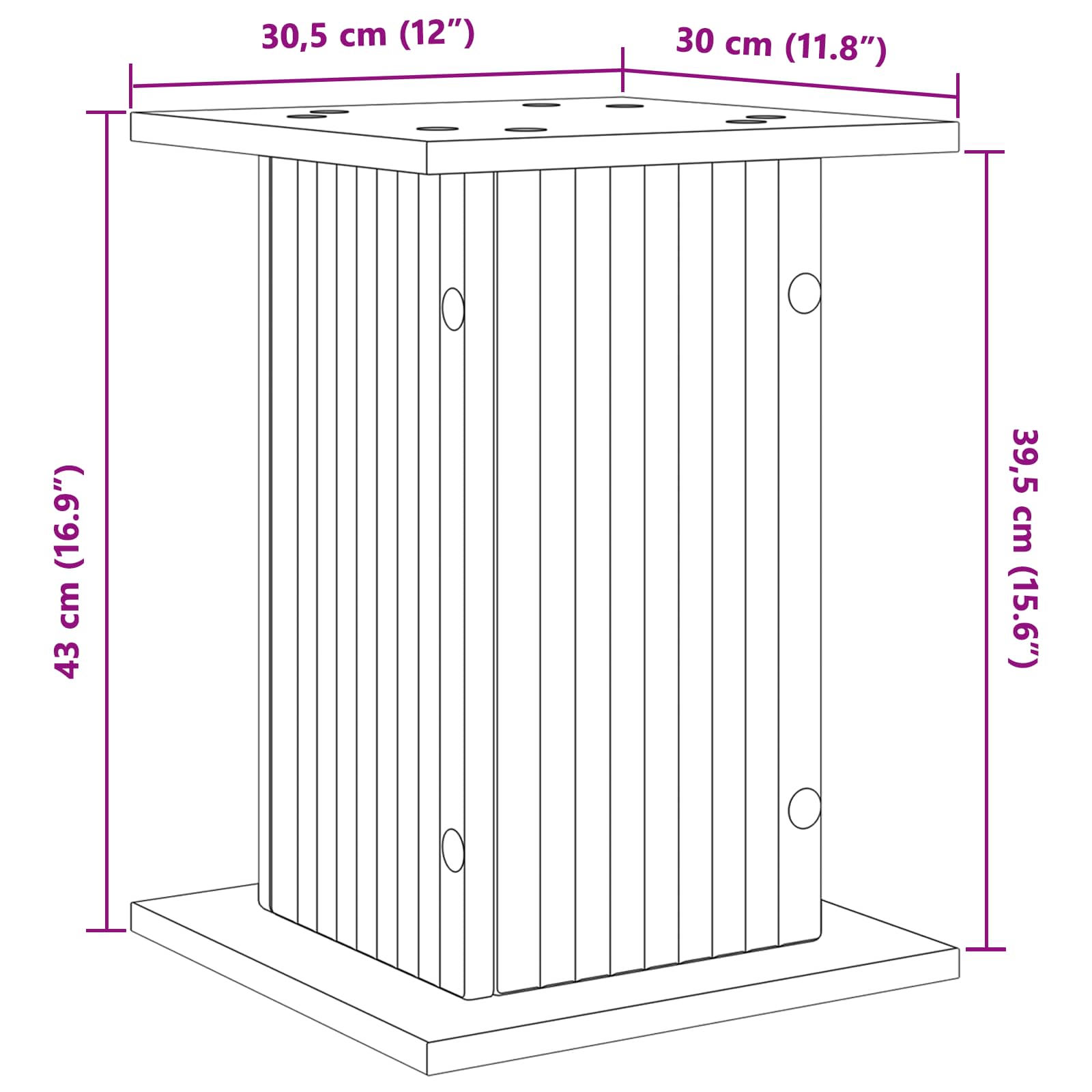 Βάση φυτών 2 pcs Γκρι Σκυροδέματος 30,5 x 30 x 43 εκ - Pakobazaar