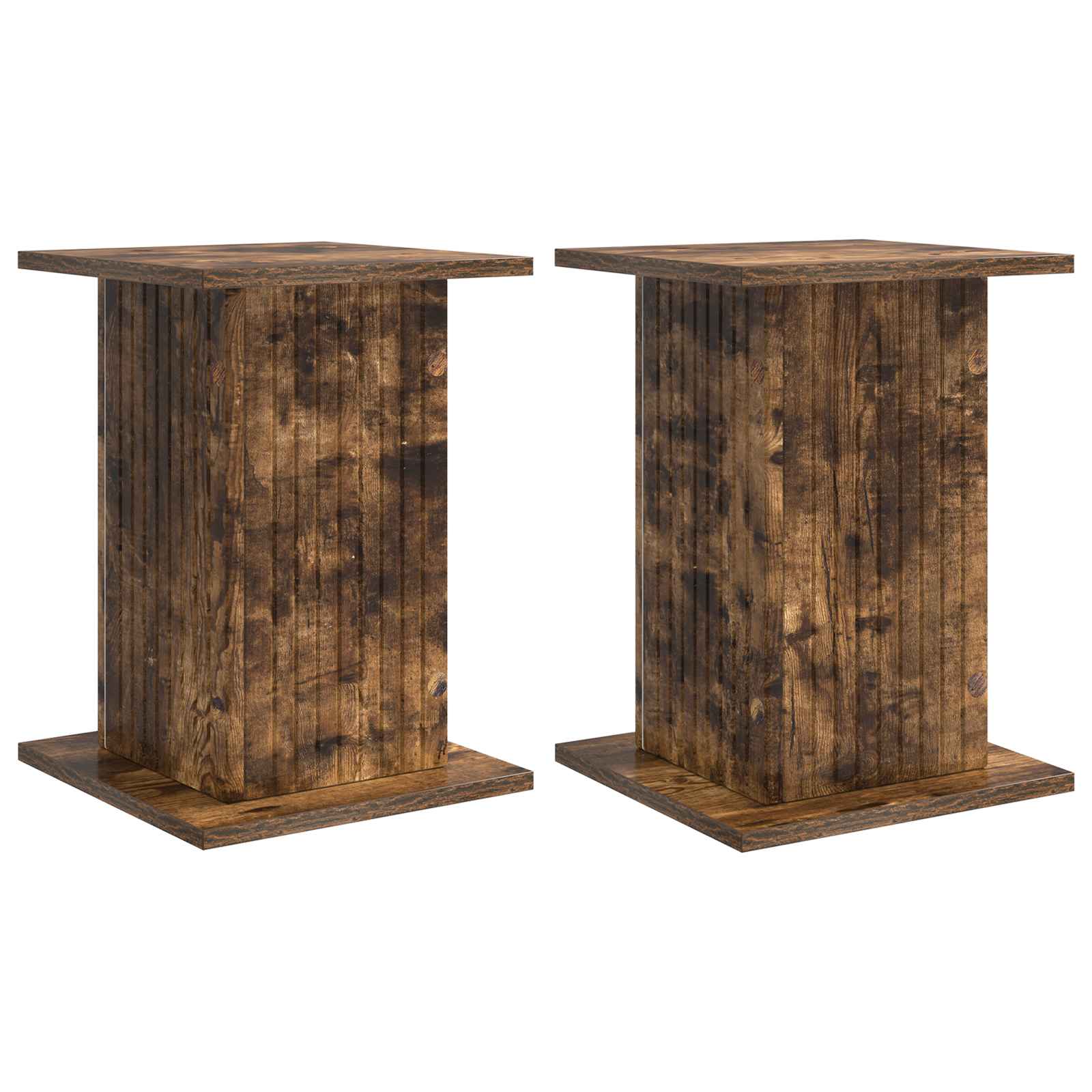 Βάση φυτών 2 pcs Καπνισμένο Ξύλο Δρυός 30,5 x 30 x 43 εκ - Pakobazaar