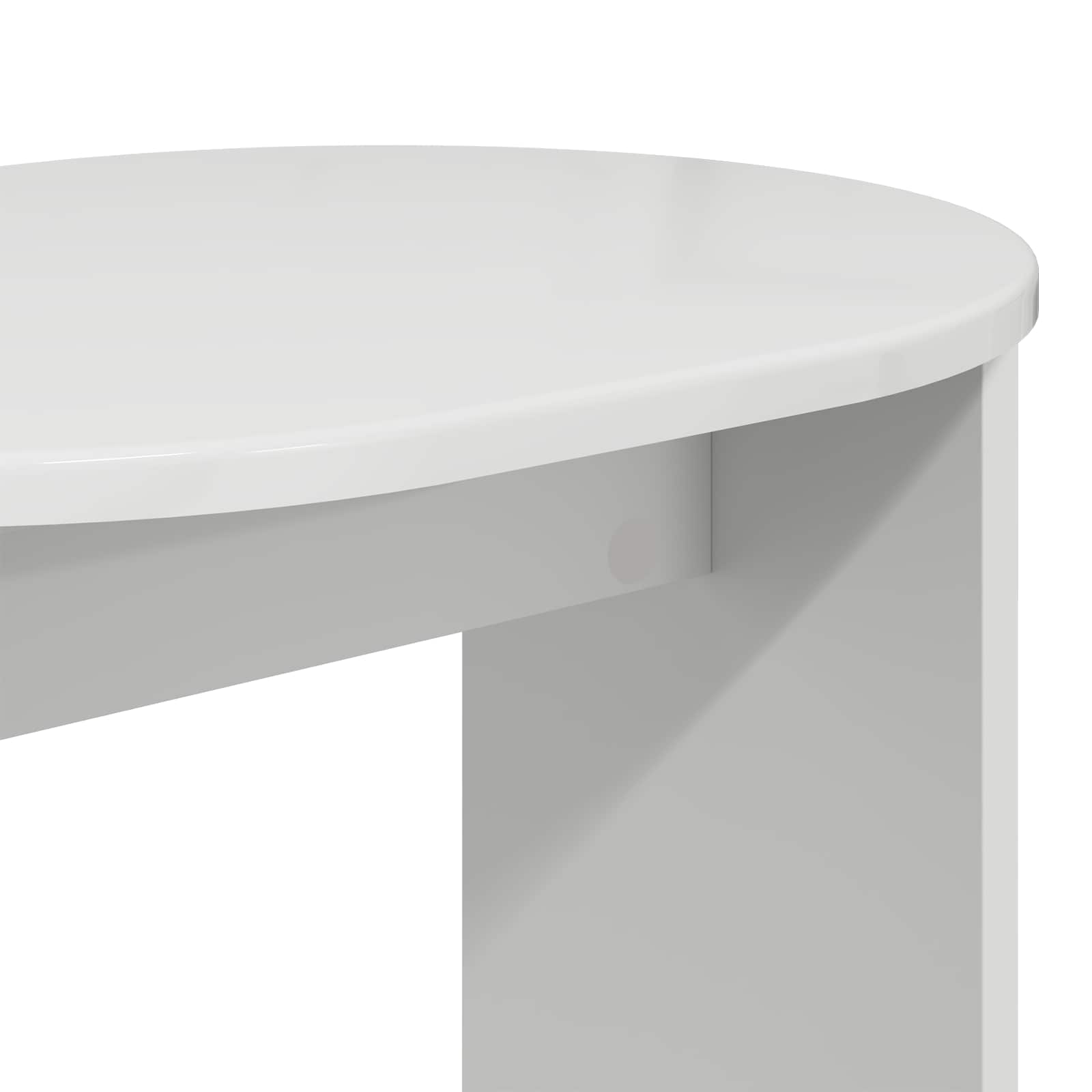 Τραπεζάκι Πλευράς Γυαλιστερό Λευκό 50 x 39,5 x 55 εκ - Pakobazaar