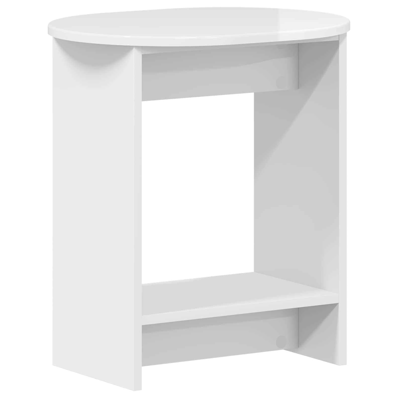 Τραπεζάκι Πλευράς Γυαλιστερό Λευκό 50 x 39,5 x 55 εκ - Pakobazaar