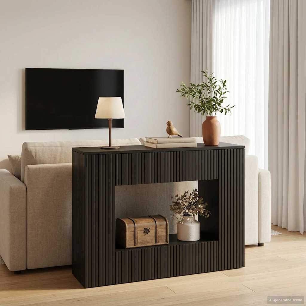 Τραπέζι κονσόλας Ριγέ Μαύρο 101 x 29 x 74 εκ. - Pakobazaar