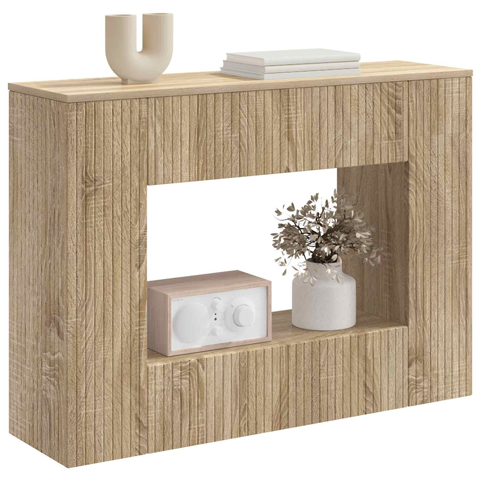 Τραπέζι κονσόλας Ριγέ Δρύς Sonoma 101 x 29 x 74 εκ. - Pakobazaar