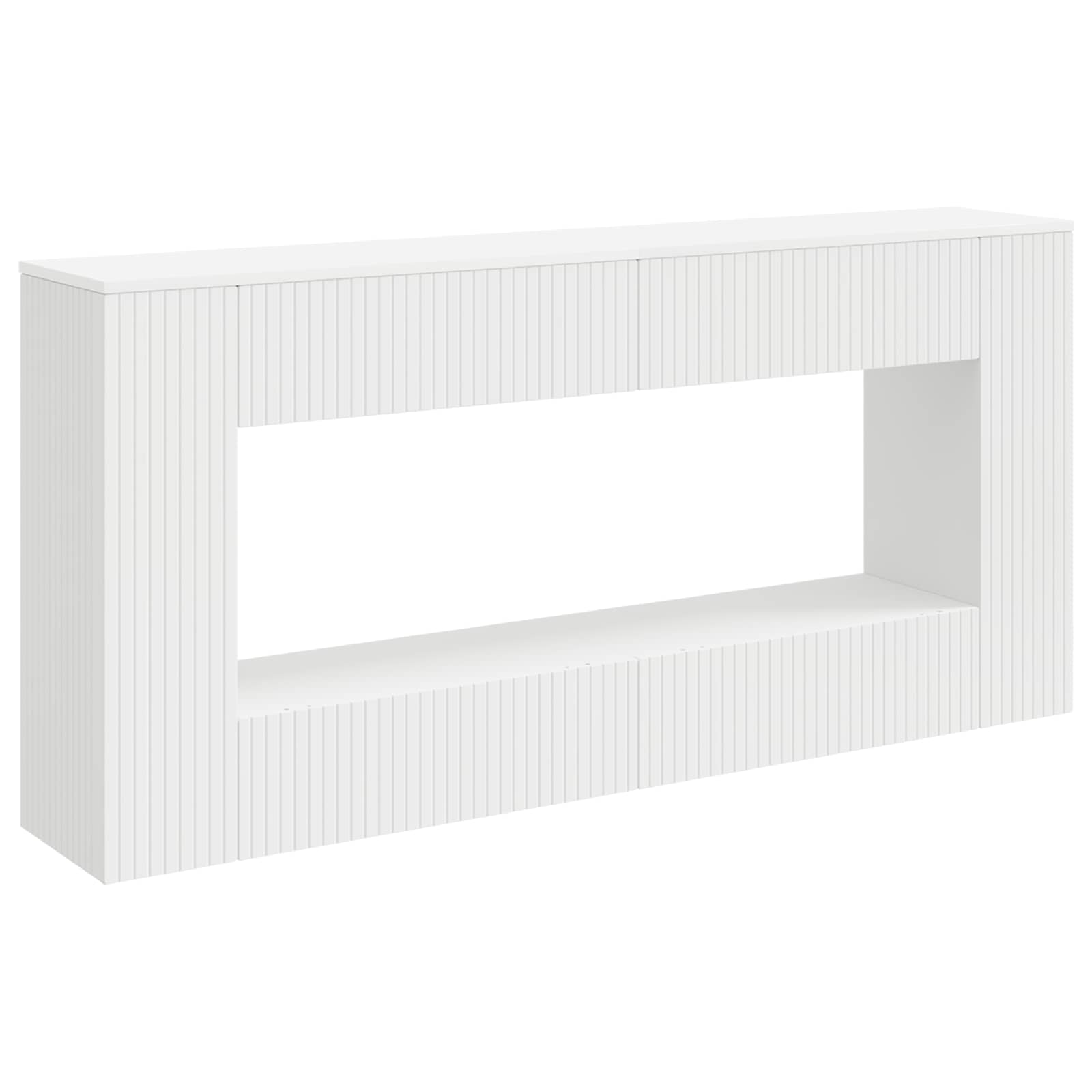 Τραπέζι κονσόλας Ριγέ Λευκός 155 x 29 x 74 εκ. - Pakobazaar